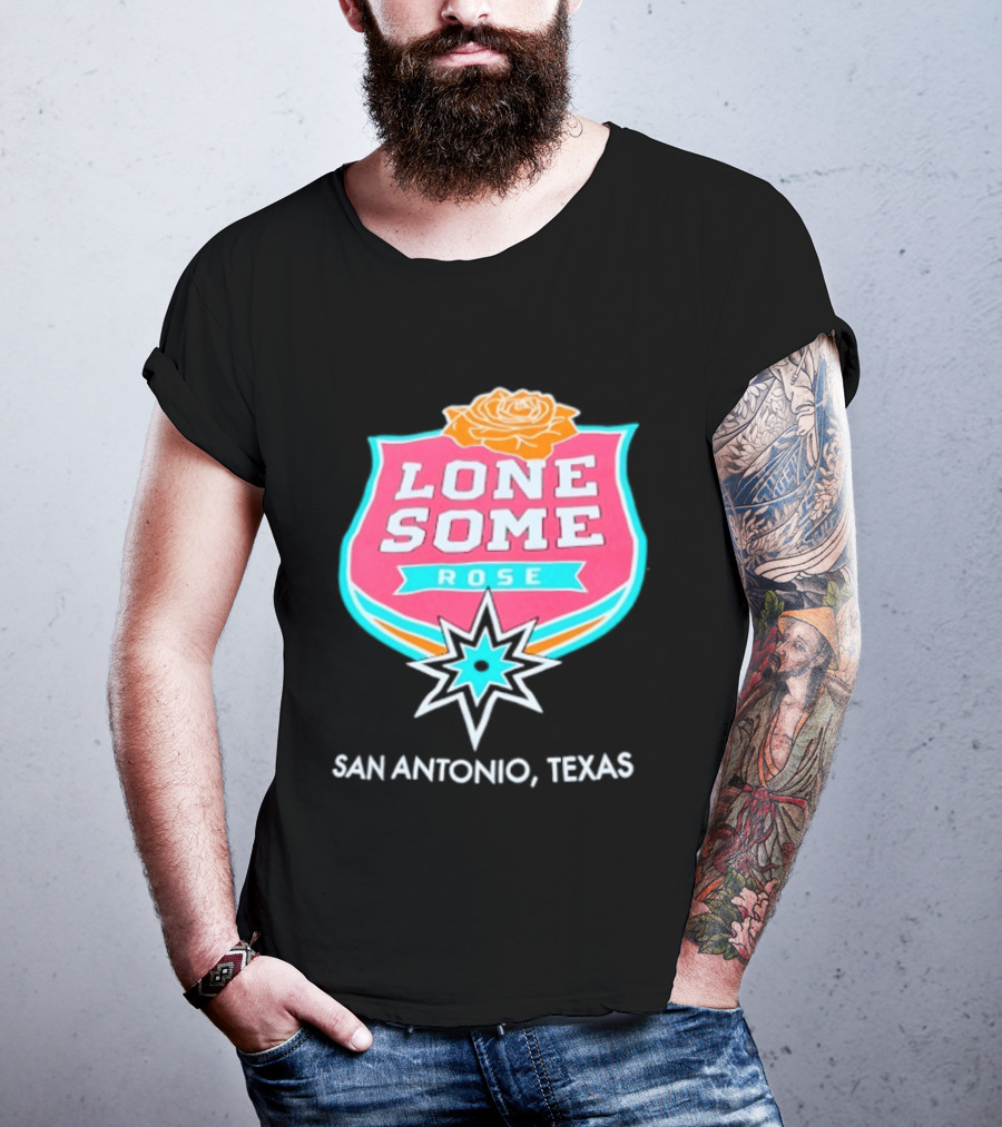 Lonesome Rose San Antonio Texas Retro Neon Sign T-Shirt
