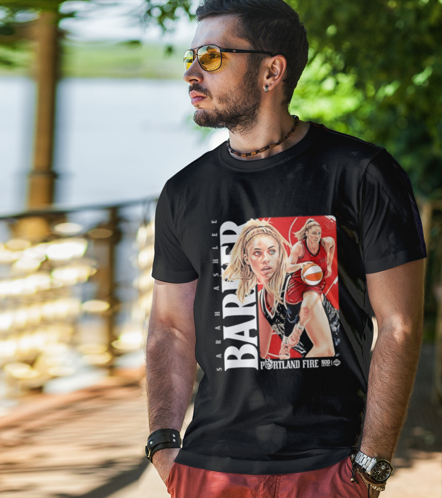 Sarah Ashlee Barker Portland Fire WNBA Basketball Player Action T-Shirt