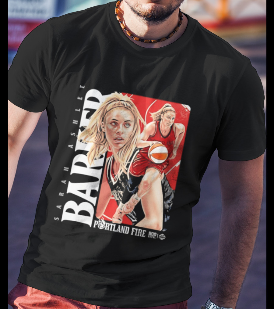 Sarah Ashlee Barker Portland Fire WNBA Basketball Player Action T-Shirt