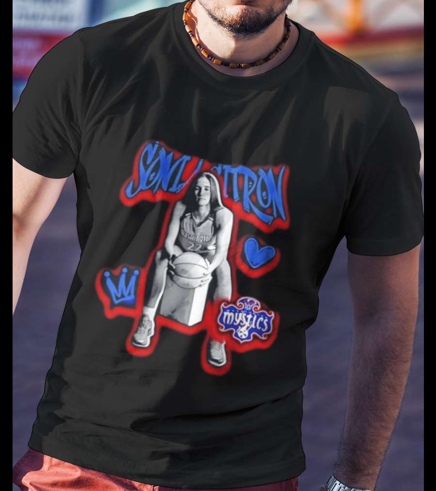 Sonia Citron Washington Mystics WNBA Basketball Grunge T-Shirt