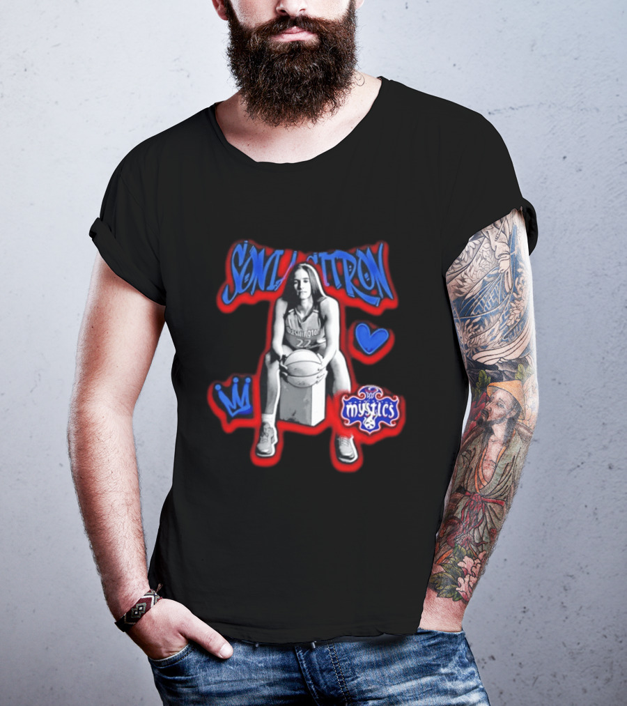 Sonia Citron Washington Mystics WNBA Basketball Grunge T-Shirt