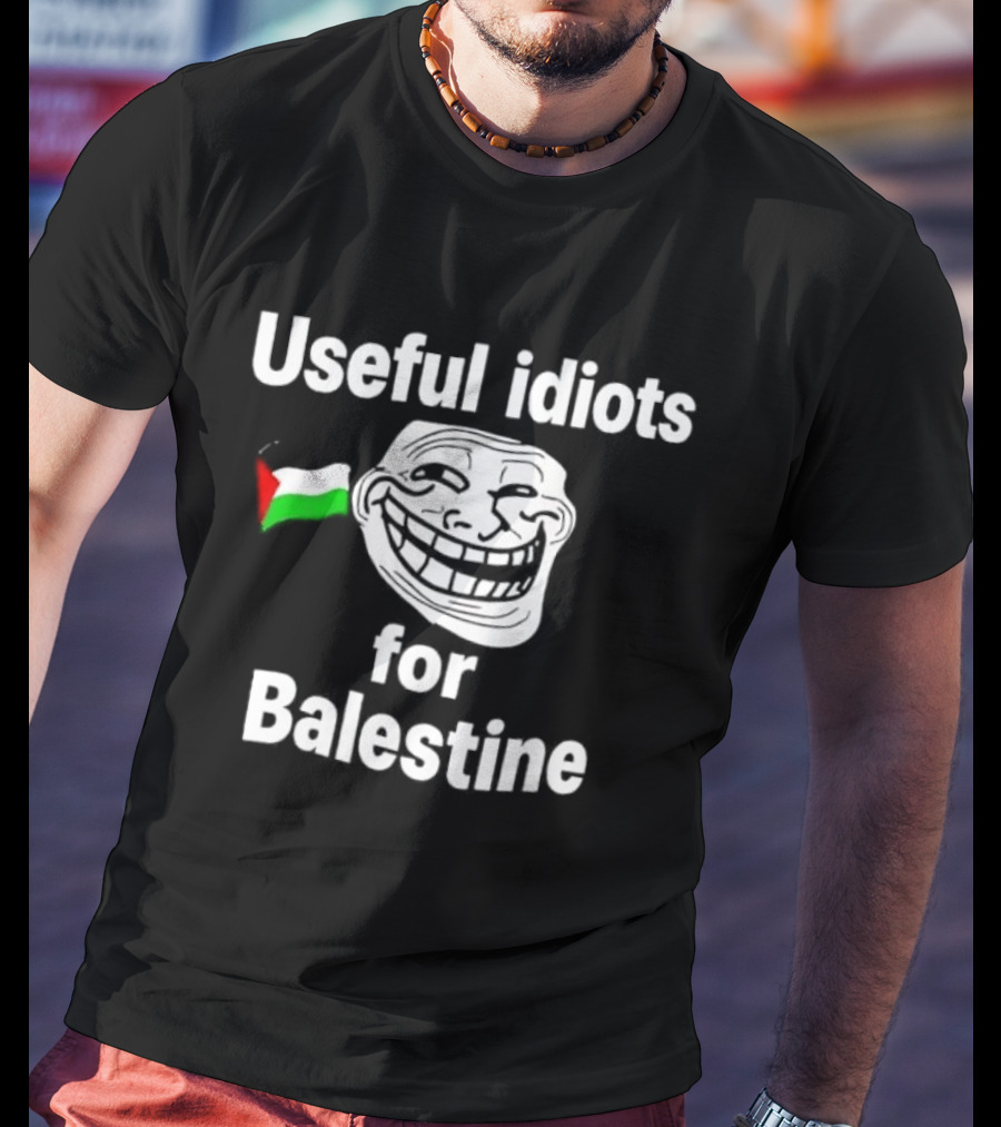 Useful Idiots For Balestine Troll Face Flag T-Shirt