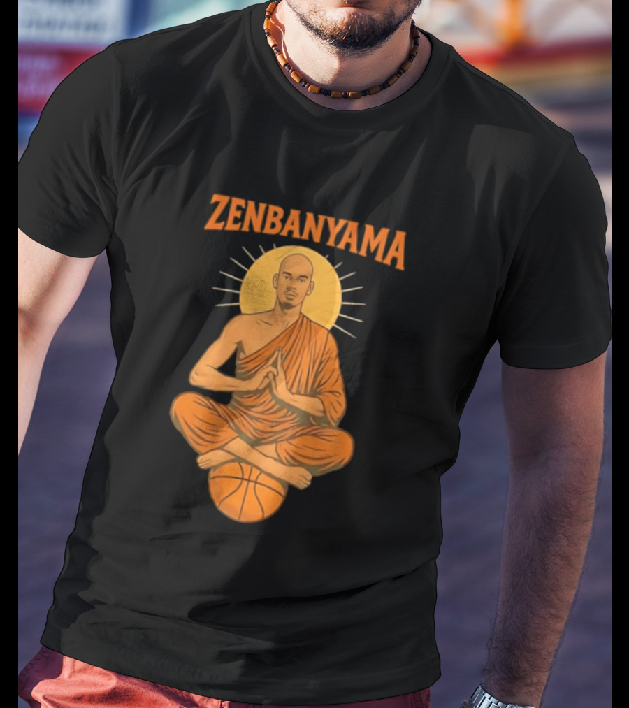 Zenbanyama Victor Wembanyama Monk Basketball Meditation T-Shirt