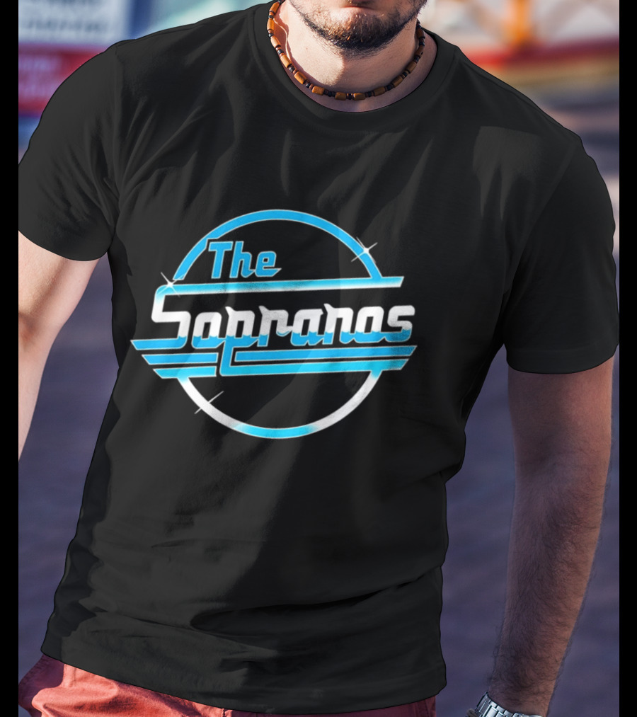 The Sopranos Blue Sparkle Retro Circle T-Shirt