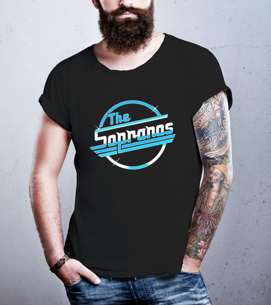 The Sopranos Blue Sparkle Retro Circle T-Shirt