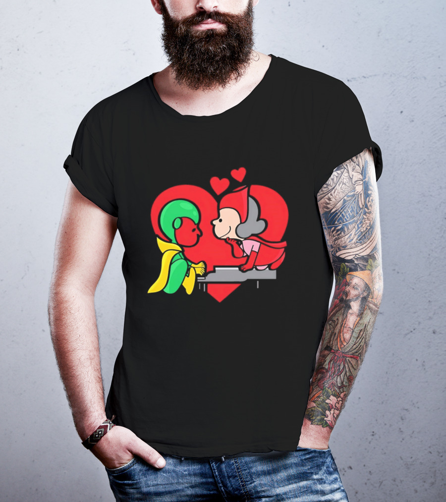 WandaVision Vision Scarlet Witch Piano Romantic T-Shirt