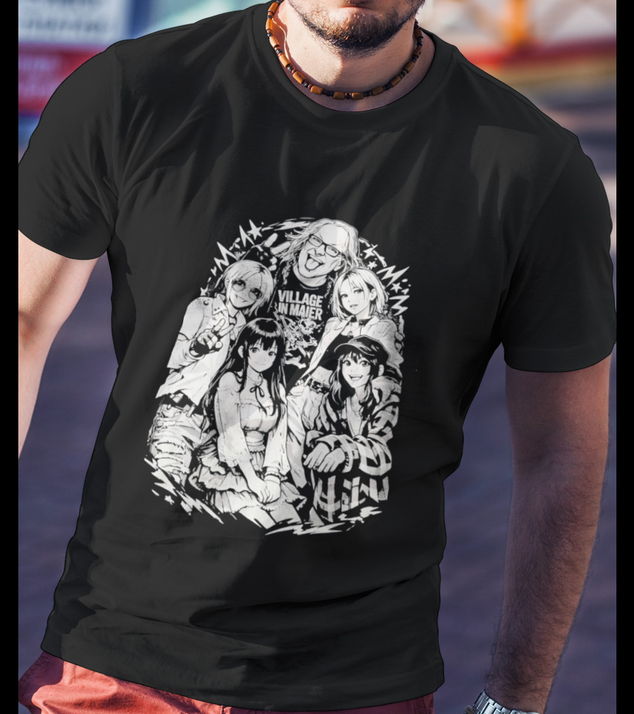 Andrew WK Village Maier Anime Characters T-Shirt