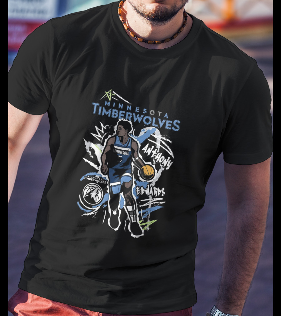 Anthony Edwards Minnesota Timberwolves NBA Chalked Up 5 Basketball Player Artwork 2026 T-Shirt