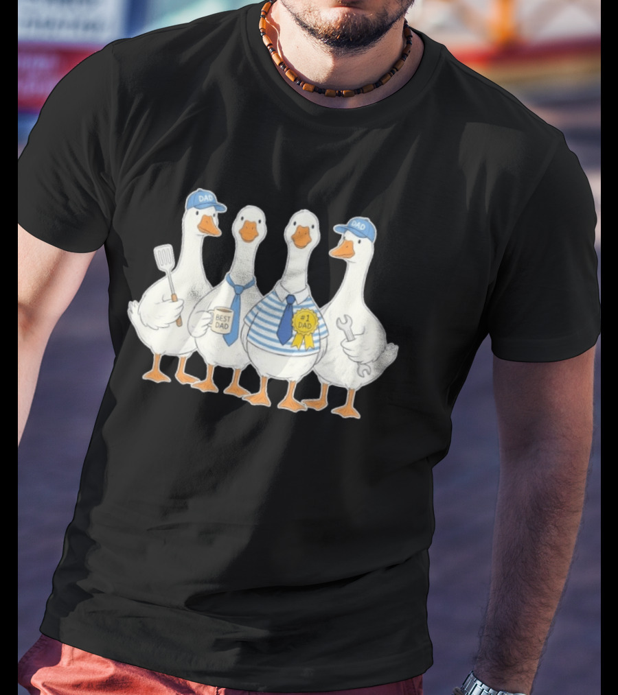 Father's Day Dad Geese Best Dad #1 Dad T-Shirt