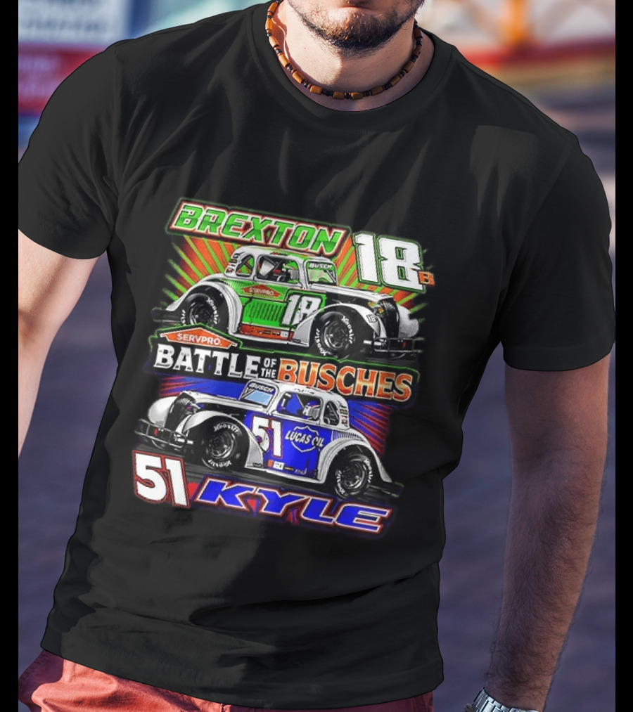 Brexton 18 Busch Kyle 51 Battle Of The Busches Racing T-Shirt
