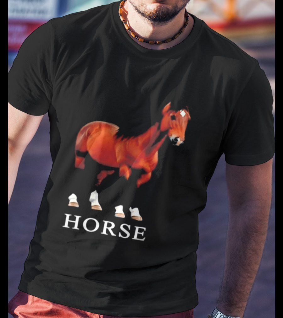 Horse Realistic Equestrian Art Style Hoof T-Shirt