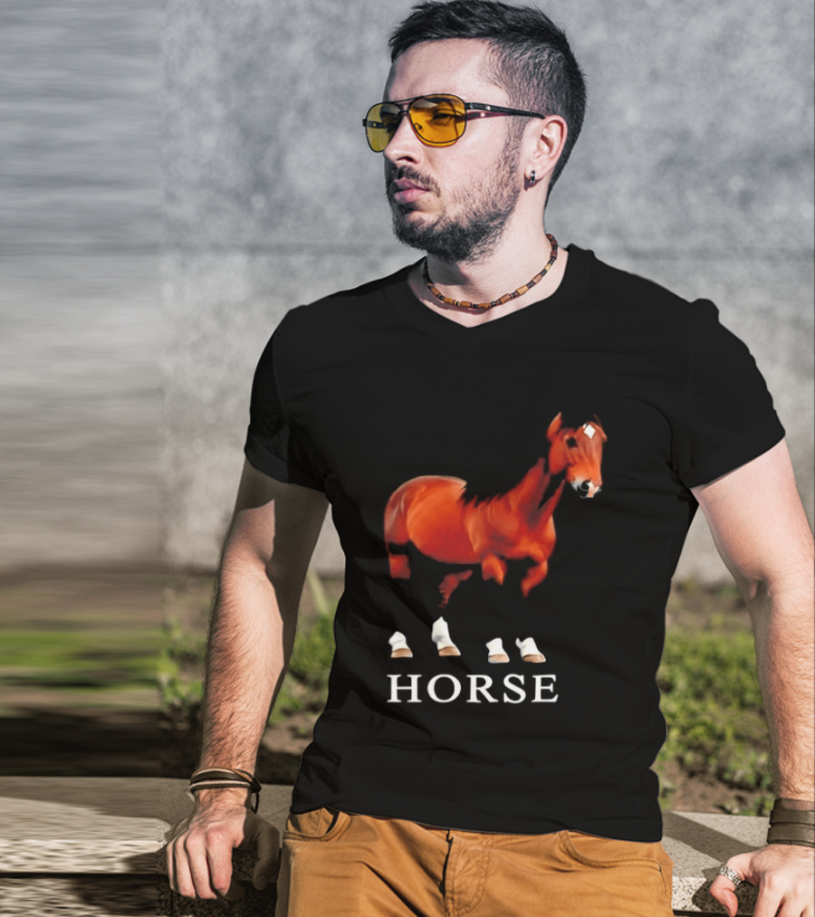 Horse Realistic Equestrian Art Style Hoof T-Shirt