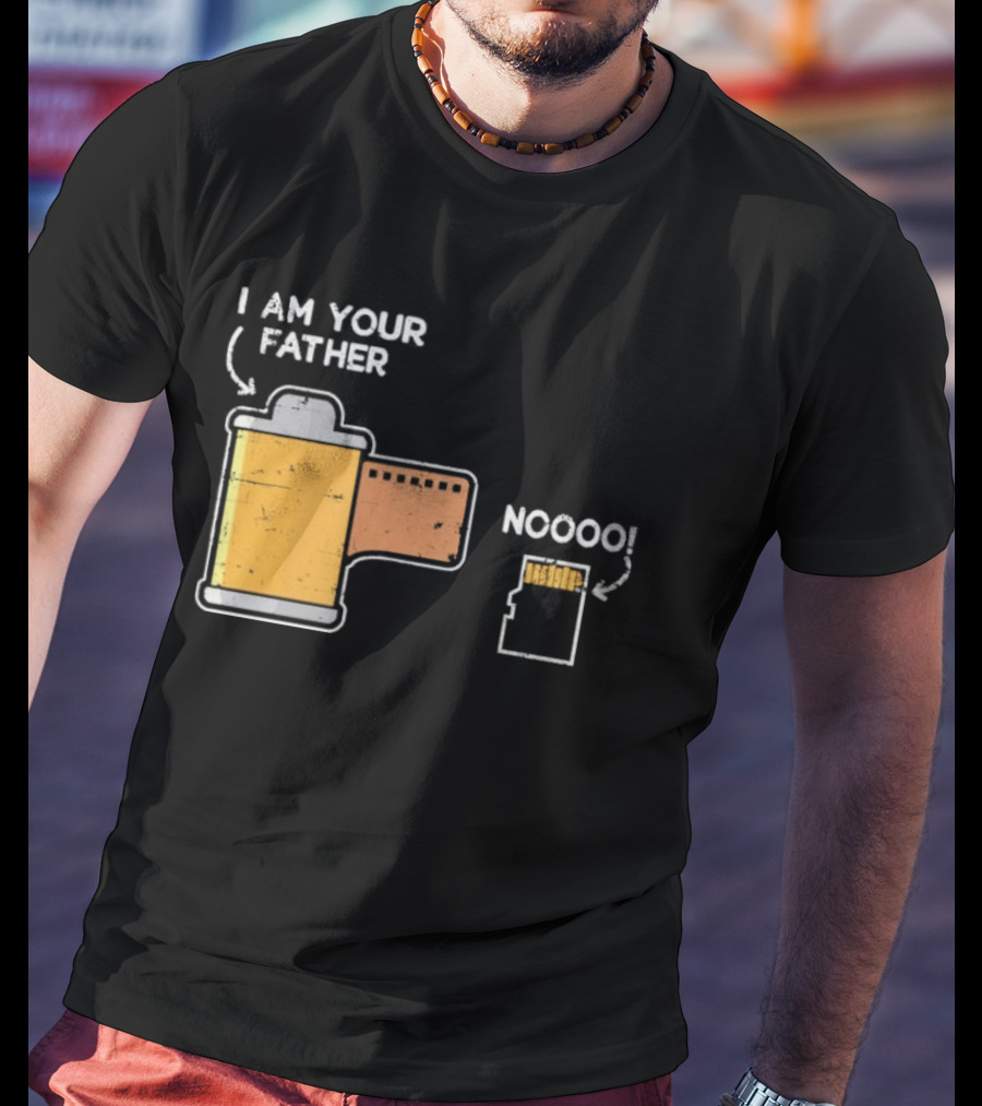 I Am Your Father Nooo Film Roll Memory Card Humor T-Shirt