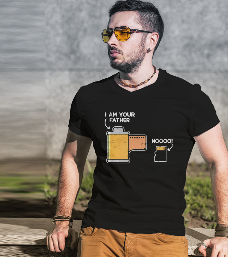 I Am Your Father Nooo Film Roll Memory Card Humor T-Shirt