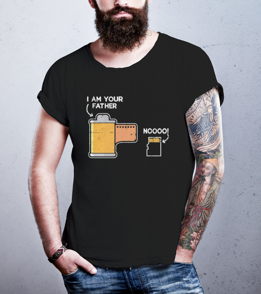 I Am Your Father Nooo Film Roll Memory Card Humor T-Shirt