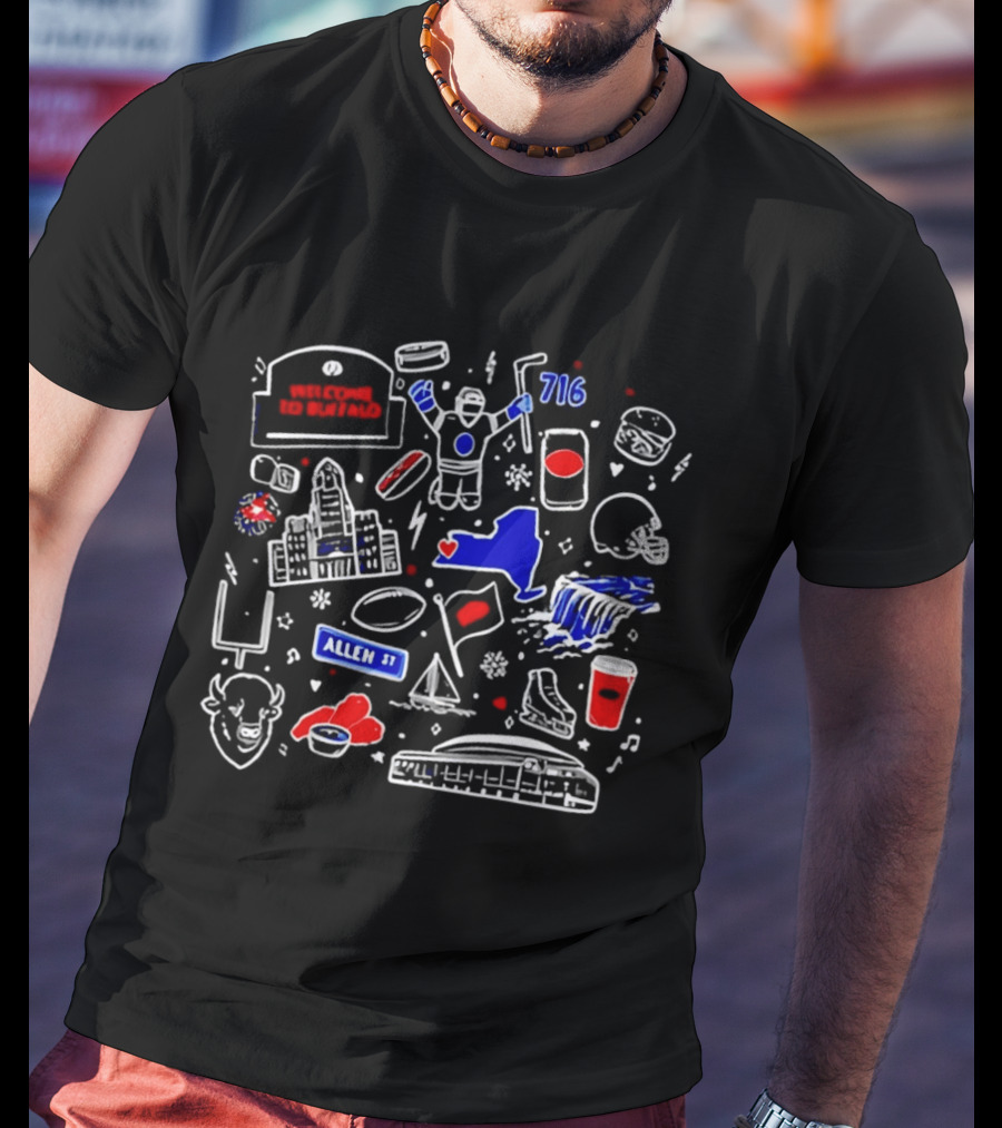 Buffalo New York City Pride 716 Montage With Allen Street And Niagara Celebration T-Shirt