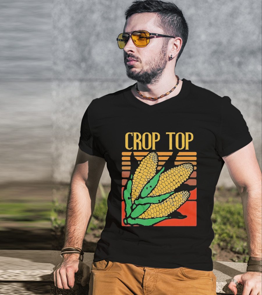 CROP TOP Corn Cobs Maize Sweetcorn Vegetable Agriculture Farm Harvest T-Shirt