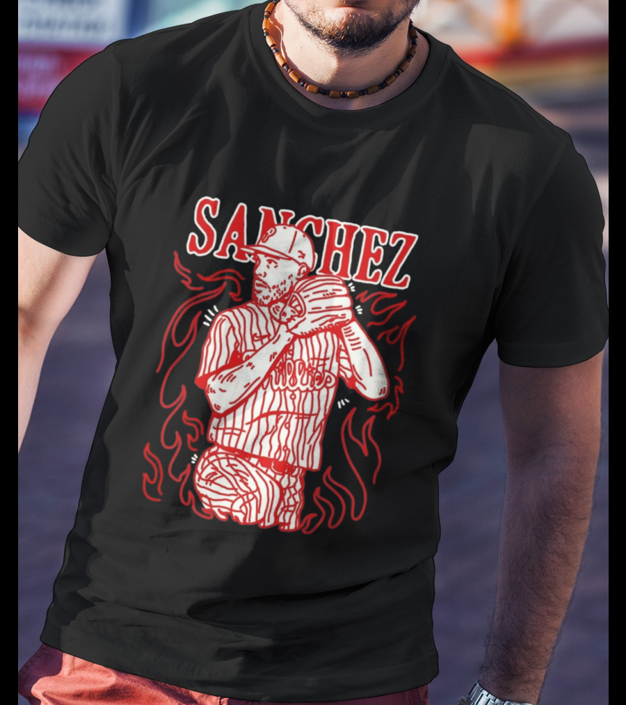 Cristopher Sanchez Philadelphia Phillies Flame Pitcher T-Shirt