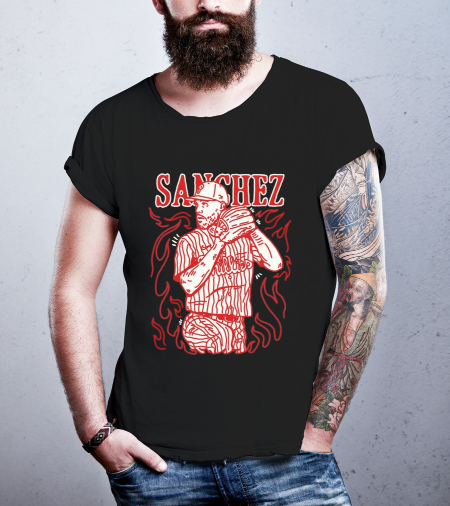 Cristopher Sanchez Philadelphia Phillies Flame Pitcher T-Shirt