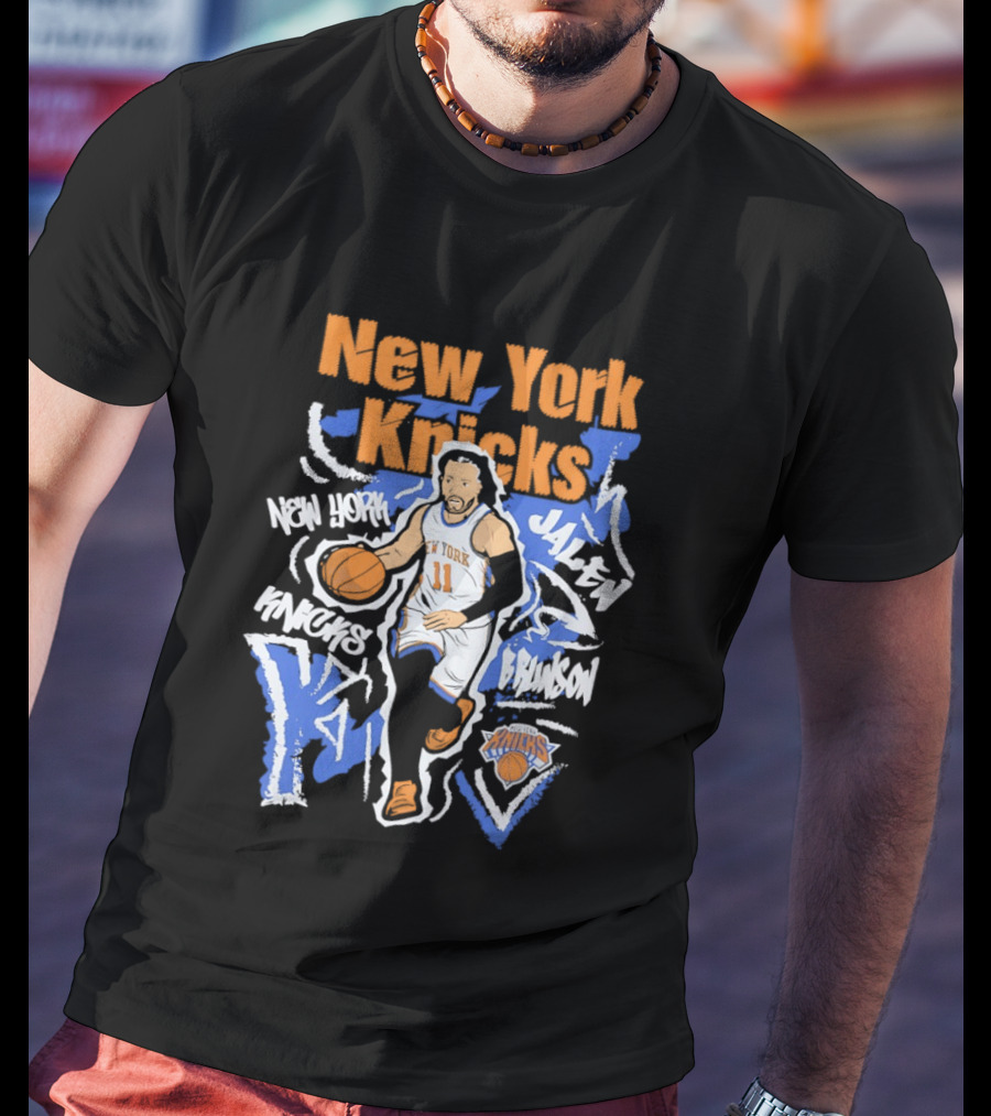 New York Knicks Jalen Brunson Dribbling Basketball 11 T-Shirt