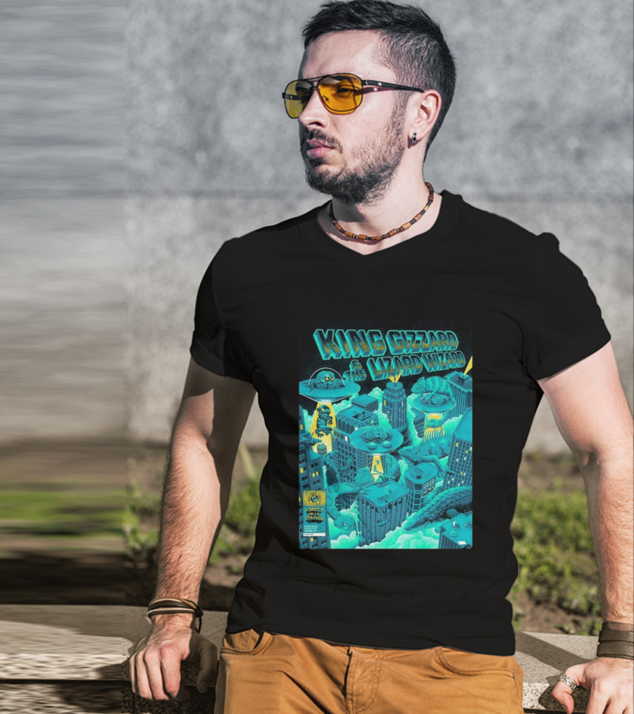 King Gizzard And The Lizard Wizard Forest Hills Stadium New York 2026 Event Reptilians Vs Alienoids August 20 21 T-Shirt