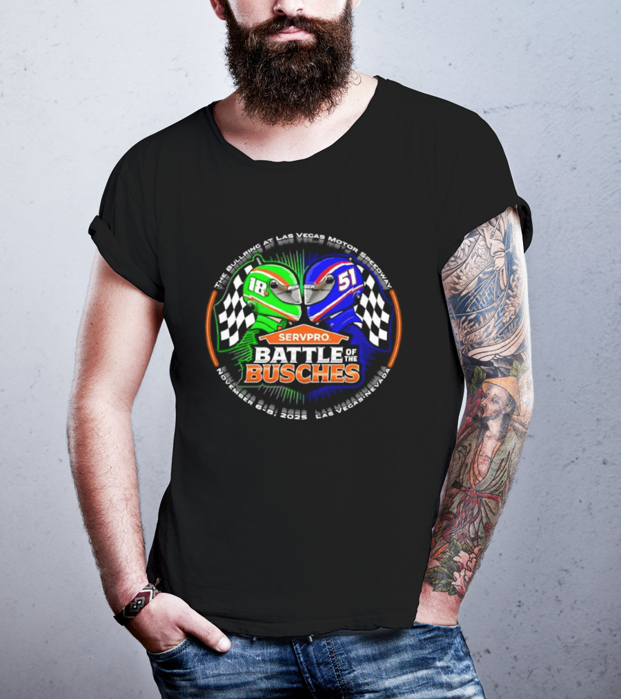 SERVPRO Battle Of The Busches NASCAR Kyle Busch Kurt Busch 18 51 Las Vegas Motor Speedway T-Shirt