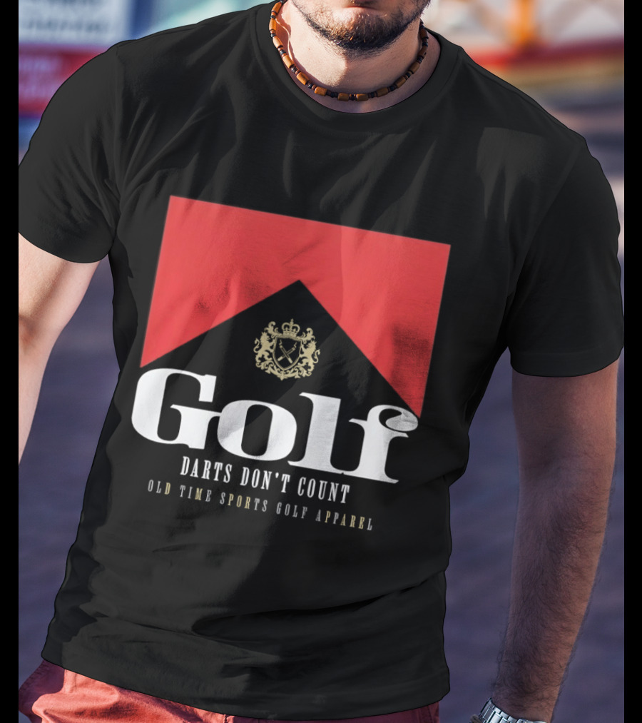 Golf Darts Don't Count Old Time Sports Apparel Crest T-Shirt