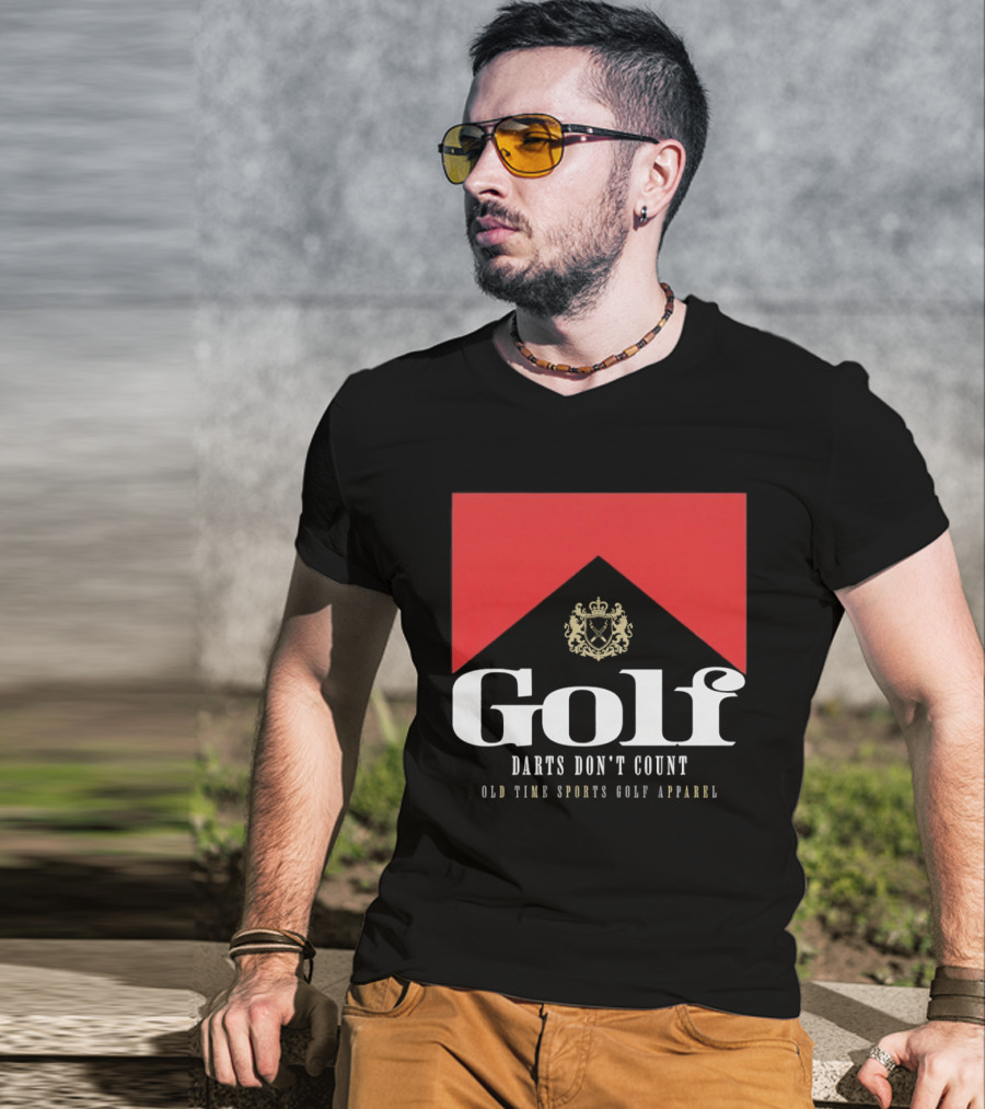 Golf Darts Don't Count Old Time Sports Apparel Crest T-Shirt