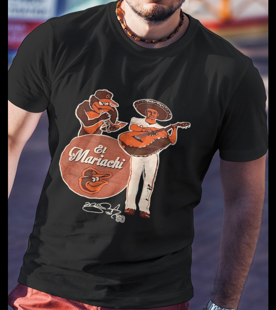 Miguel Gonzalez Baltimore Orioles El Mariachi Guitar Trumpet Player Series 22 50 T-Shirt