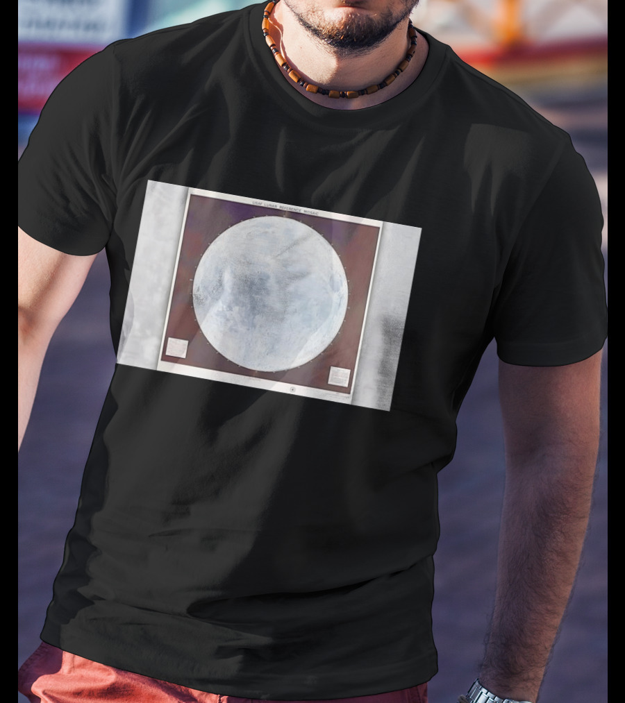 USAF Lunar Reference Mosaic Synodic Hemisphere Moon Globe T-Shirt