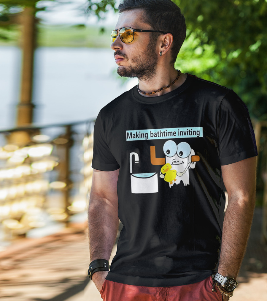 Making Bathtime Inviting No Face Spirited Away Rubber Duck Bathhouse T-Shirt