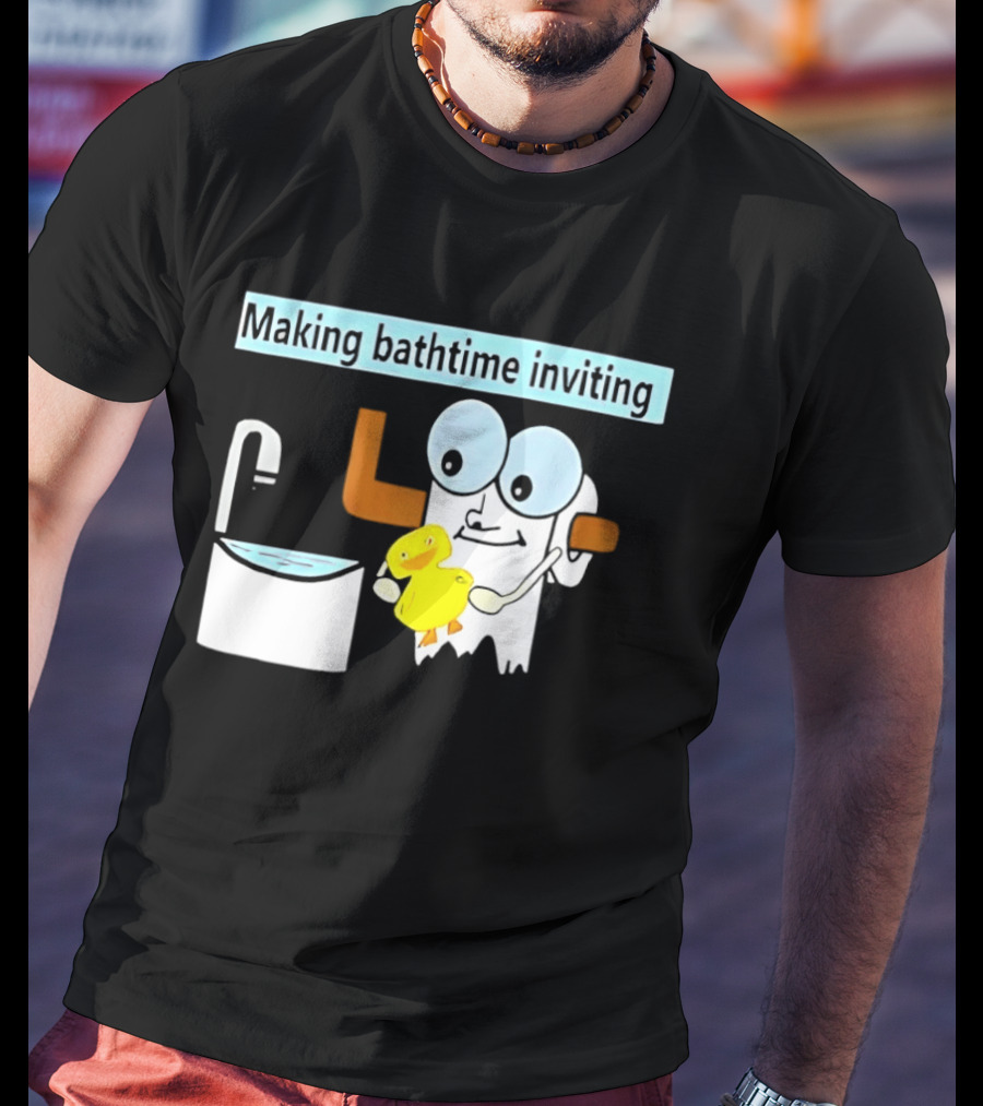 Making Bathtime Inviting No Face Spirited Away Rubber Duck Bathhouse T-Shirt