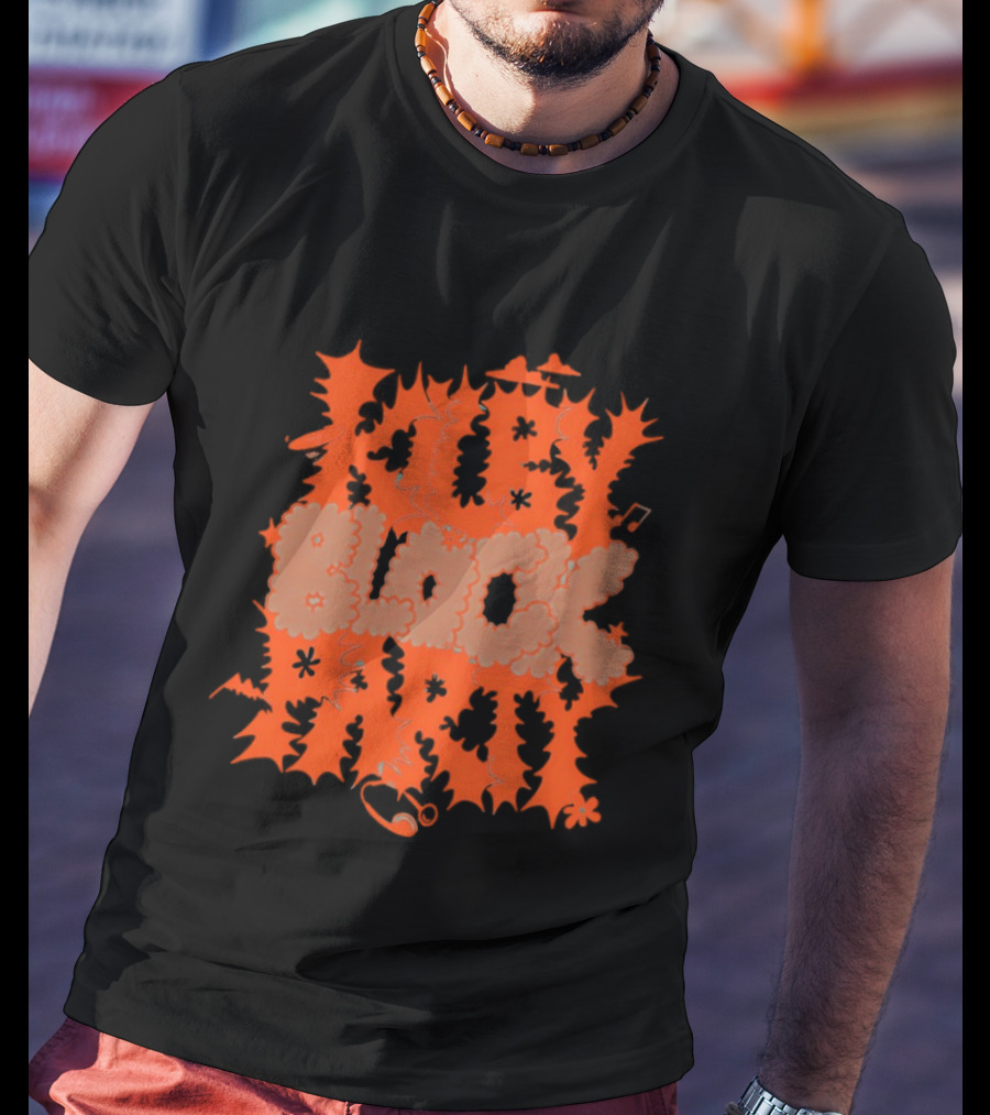 Ruby Block Party Music Notes Record Headphones Stars Clouds Bat Flower T-Shirt