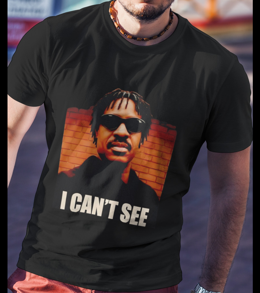Stevie Wonder Motown R&B Soul Music Legend Singer Songwriter Parody I Can't See T-Shirt