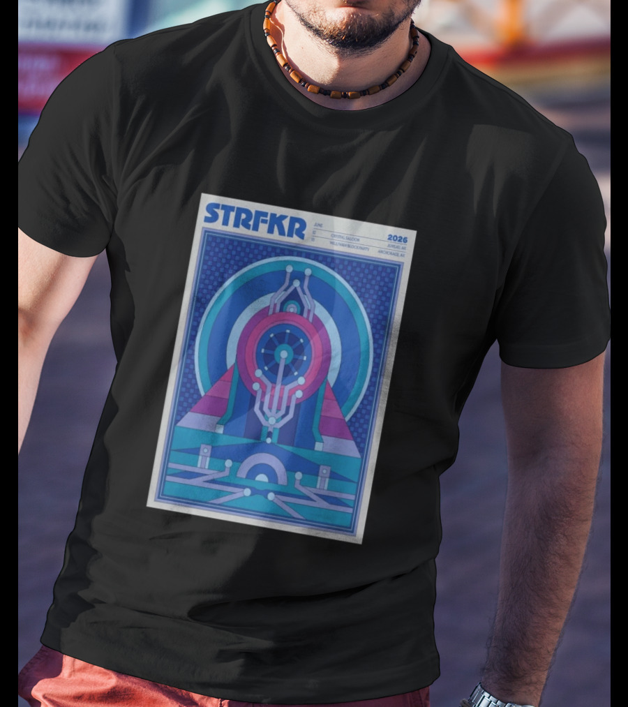 STRFKR June 2026 Alaska Tour Crystal Saloon Jambell Whale Navy Block Party Anchorage T-Shirt