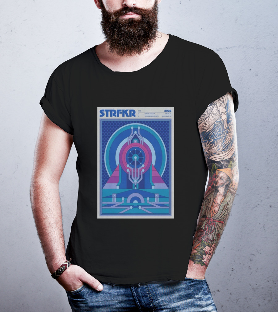 STRFKR June 2026 Alaska Tour Crystal Saloon Jambell Whale Navy Block Party Anchorage T-Shirt