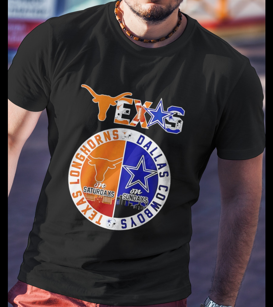 Texas Longhorns Dallas Cowboys Game Day Weekend Saturdays Sundays T-Shirt