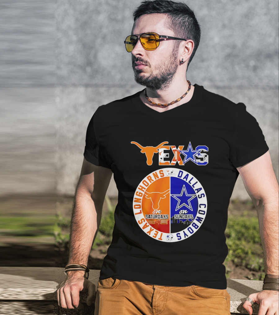 Texas Longhorns Dallas Cowboys Game Day Weekend Saturdays Sundays T-Shirt