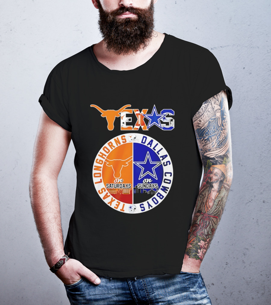 Texas Longhorns Dallas Cowboys Game Day Weekend Saturdays Sundays T-Shirt