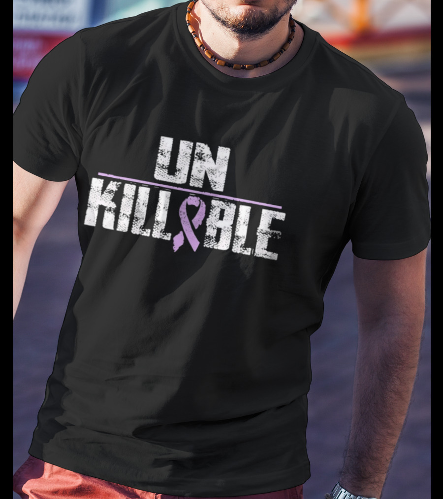 Unkillable Awareness Logo With Purple Ribbon T-Shirt