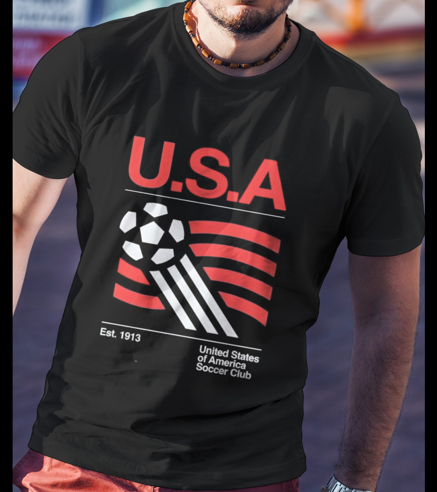 U.S.A. Est. 1913 United States Soccer Club Ball Flag T-Shirt