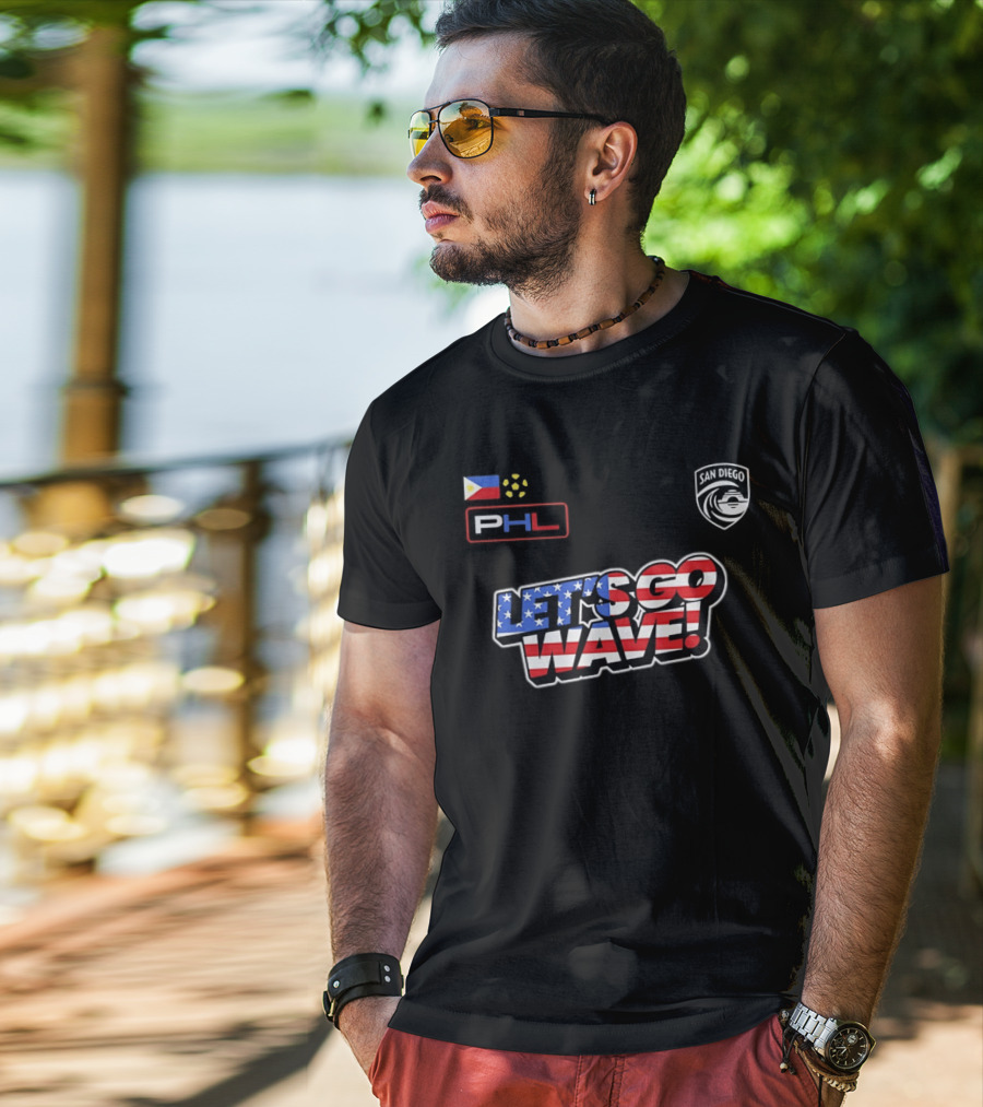 USA Let's Go Wave San Diego Wave FC PHL 2026 T-Shirt