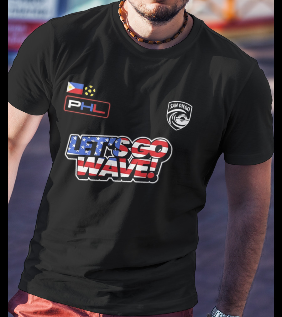 USA Let's Go Wave San Diego Wave FC PHL 2026 T-Shirt