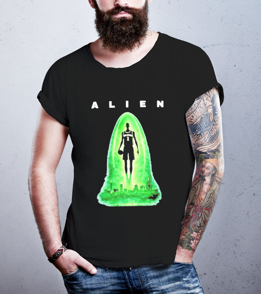 Alien Wemby San Antonio Alien Basketball Cityscape T-Shirt