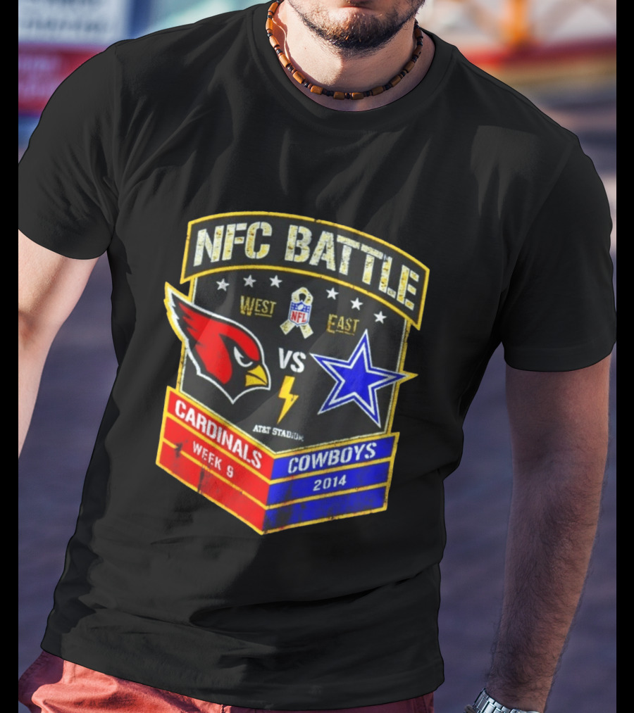 NFC Battle Cardinals Vs Cowboys 2014 Week 9 West East AT&T Stadium T-Shirt