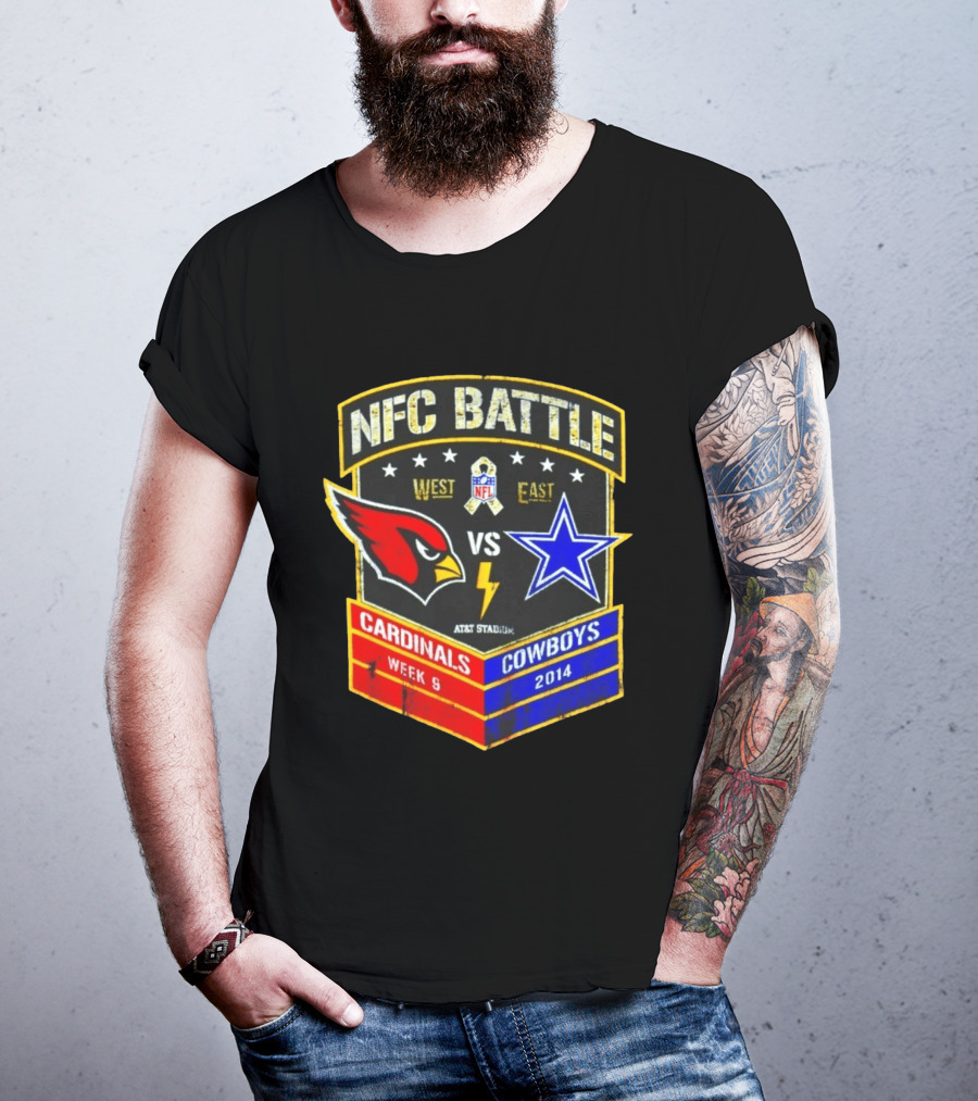 NFC Battle Cardinals Vs Cowboys 2014 Week 9 West East AT&T Stadium T-Shirt