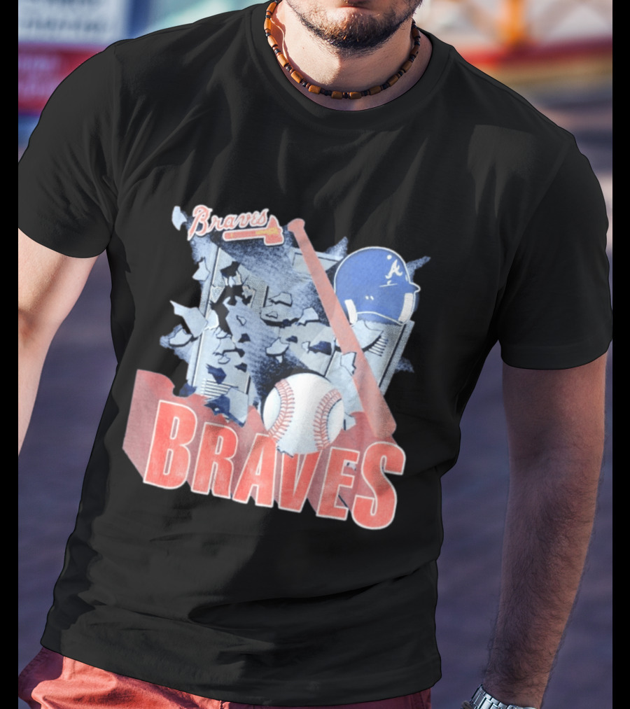 Braves Atlanta MLB 1994 Baseball Bat And Helmet T-Shirt