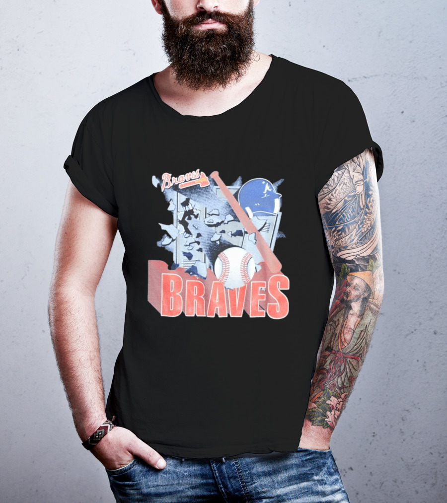 Braves Atlanta MLB 1994 Baseball Bat And Helmet T-Shirt