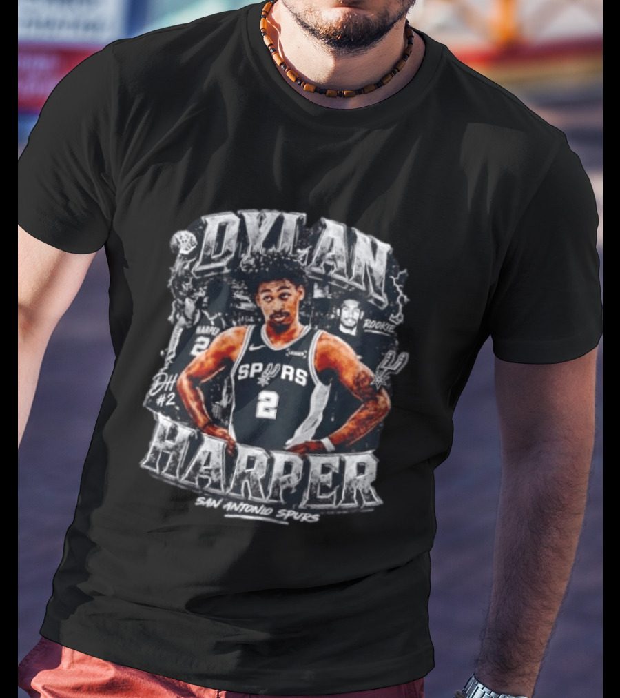 Dylan Harper #2 Rookie San Antonio Spurs T-Shirt
