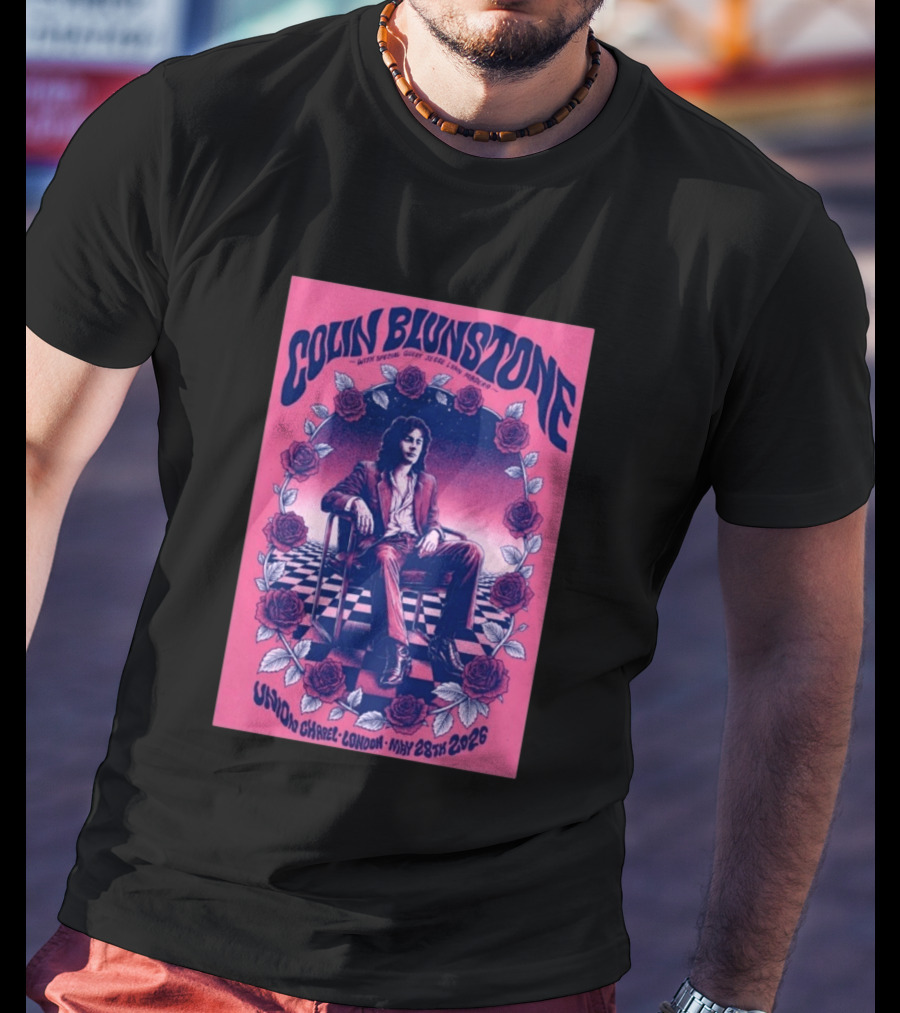 Colin Blunstone Union Chapel London May 28th 2026 With Special Guest Jesse Lynn Madera Roses And Stage Checkerboard T-Shirt